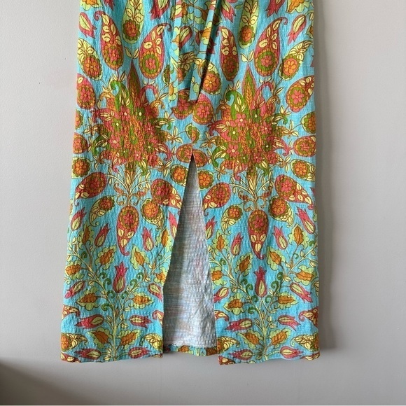 ZARA-PAISLEY Floral Tie Waist Detail Midi Skirt (Size:Small) - Picture 8 of 11